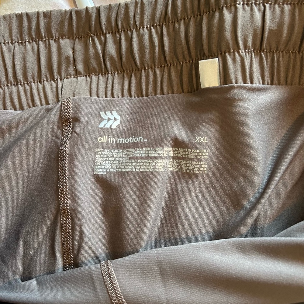 All in Motion Chocolate Brown Active Shorts XXL